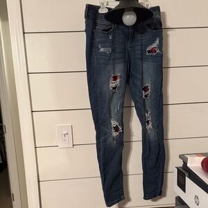 Judy Blue Dark Blue Distressed Skinny Jeans